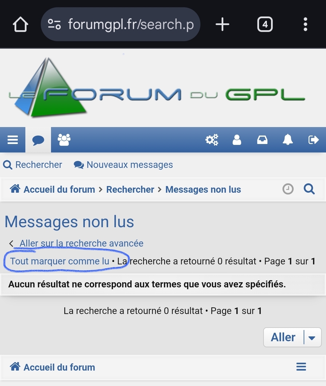 Option "Tout marquer comme lu"